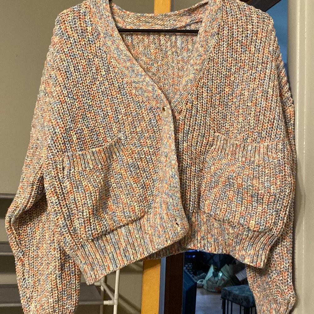 Cute cropped colorful cardigan